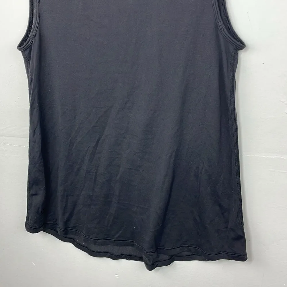 Lululemon Lab Edge Tee Sleeveless Tank Top Black Knit Mesh 